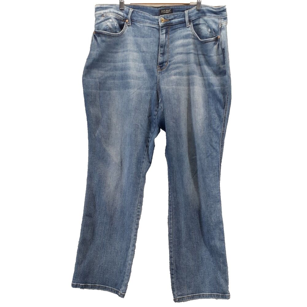 Judy Blue Jeans Womens 22W Blue Dad Jean Denim High Rise Distressed Stretch